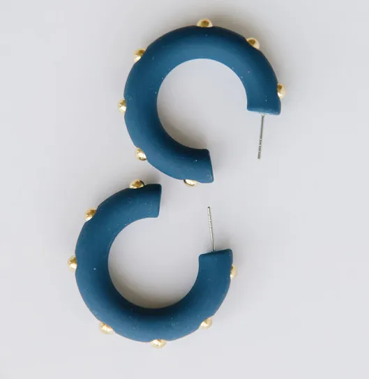 Studded Candace Hoop Earrings, VARIOUS