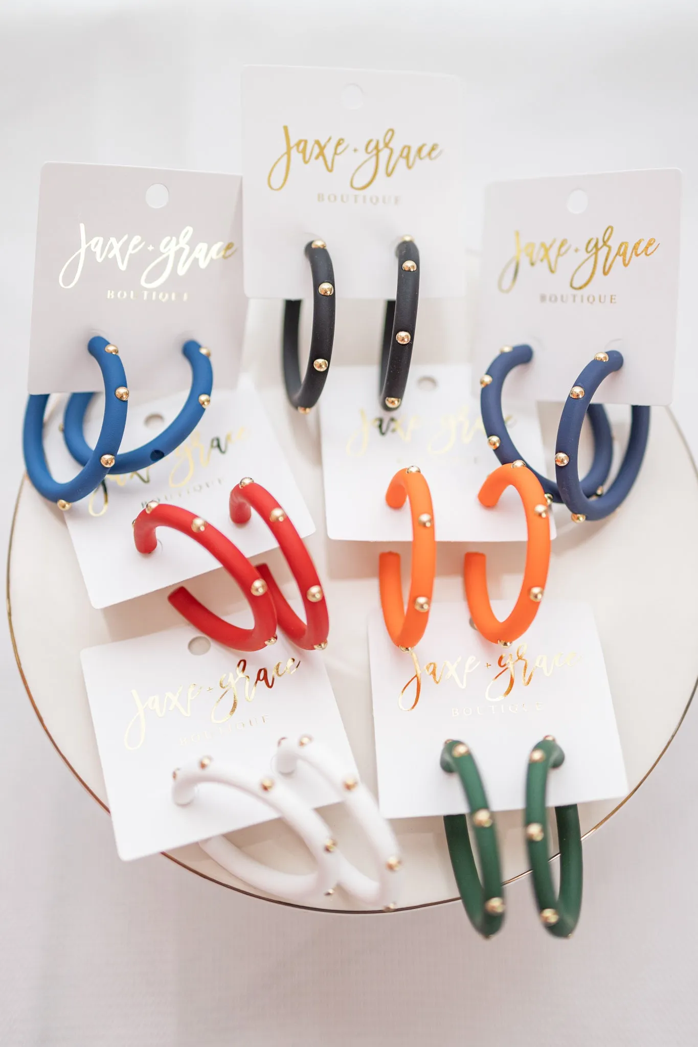 Studded Candace Hoop Earrings, VARIOUS