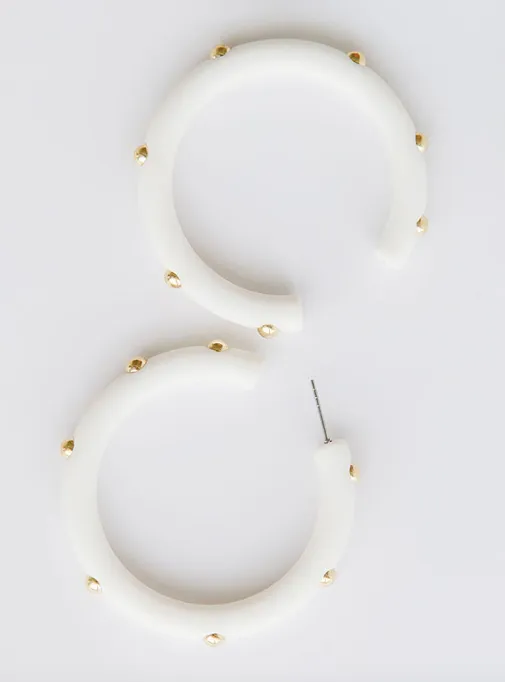Studded Candace Hoop Earrings, VARIOUS
