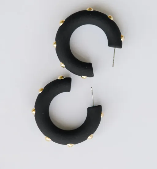 Studded Candace Hoop Earrings, VARIOUS