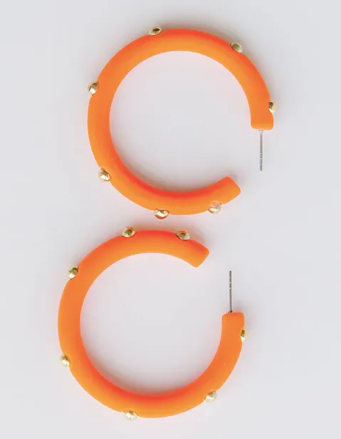 Studded Candace Hoop Earrings, VARIOUS