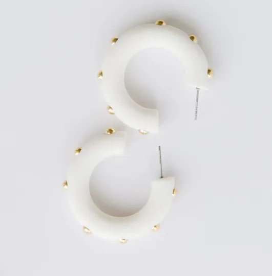 Studded Candace Hoop Earrings, VARIOUS