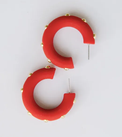 Studded Candace Hoop Earrings, VARIOUS