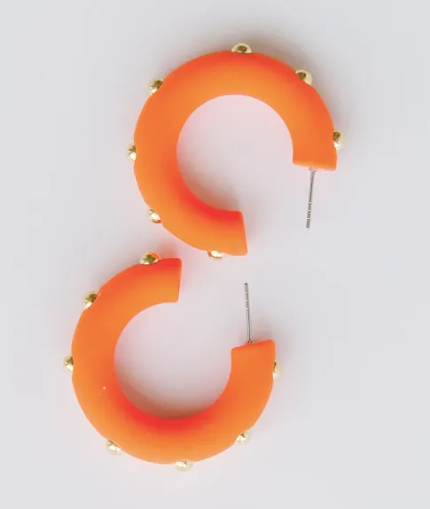 Studded Candace Hoop Earrings, VARIOUS