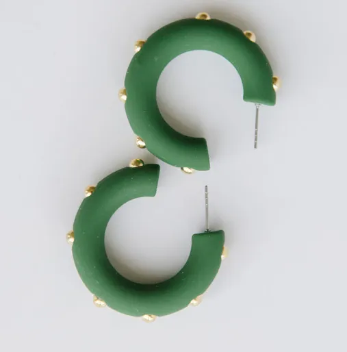 Studded Candace Hoop Earrings, VARIOUS