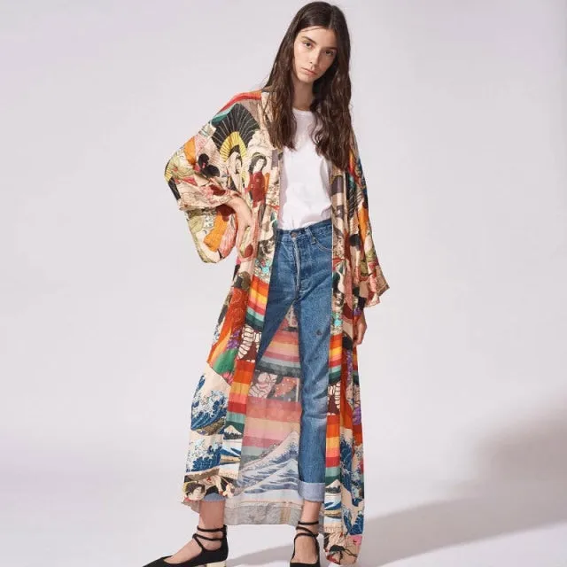 summer kimono bikini cover up women