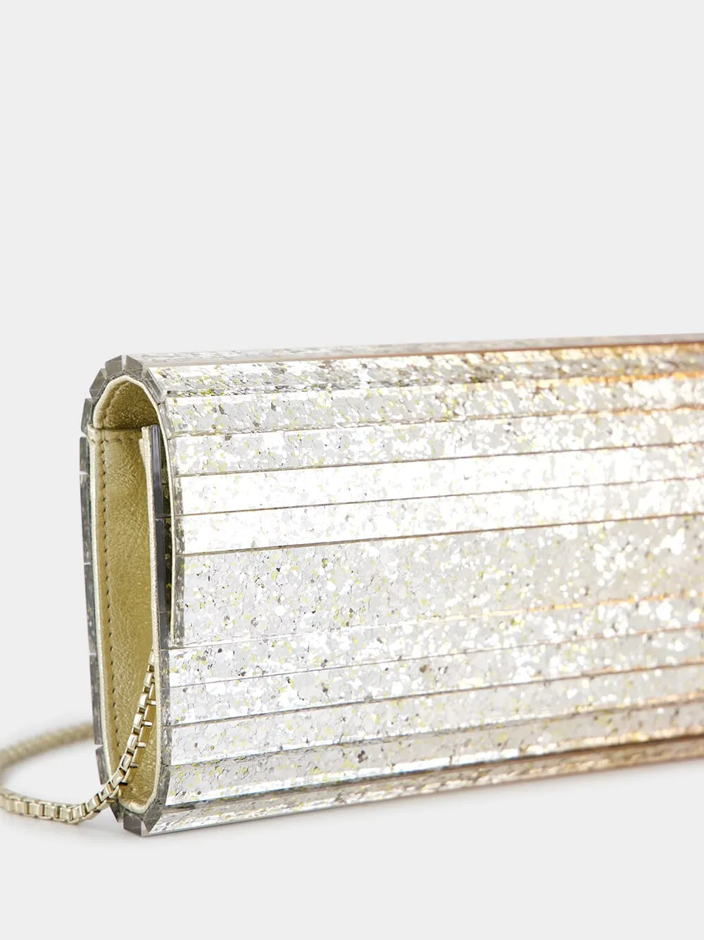 Sweetie Metallic Dégradé Glitter Plexi Clutch Bag
