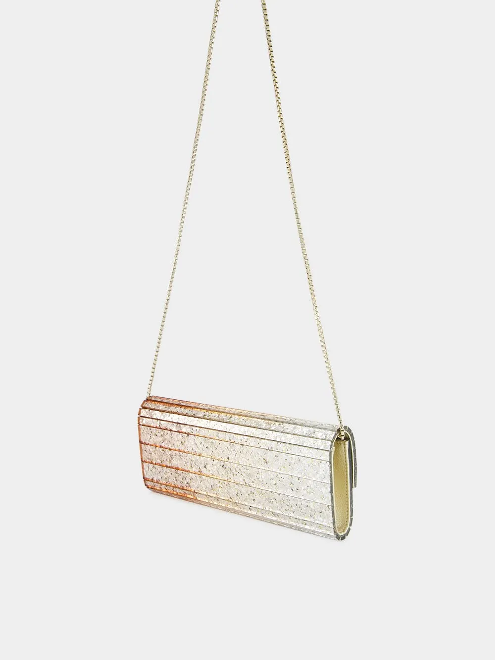 Sweetie Metallic Dégradé Glitter Plexi Clutch Bag