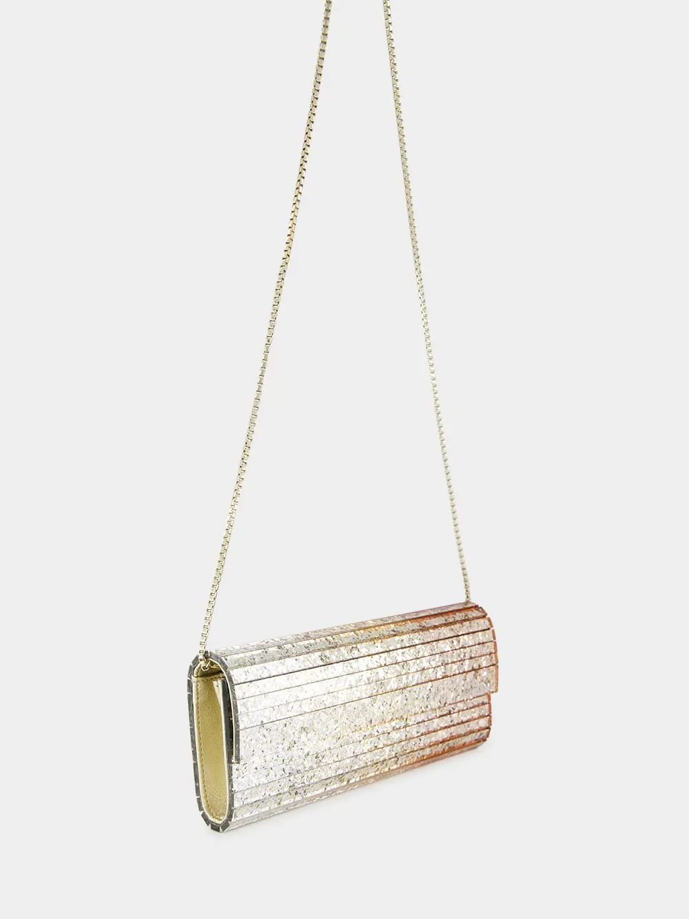 Sweetie Metallic Dégradé Glitter Plexi Clutch Bag