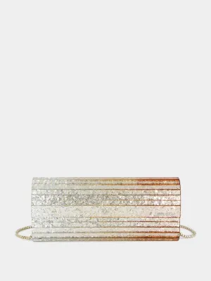 Sweetie Metallic Dégradé Glitter Plexi Clutch Bag
