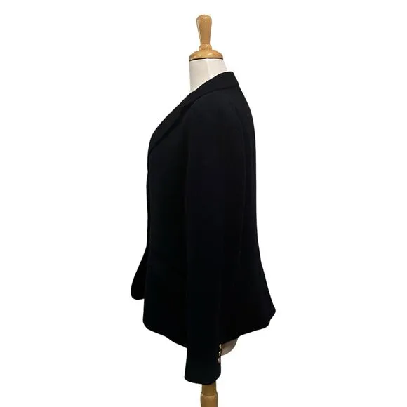 Talbots Blazer Sz 14 Navy Aberdeen Wool Single Breasted Career Office Academia