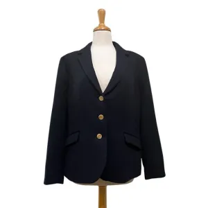 Talbots Blazer Sz 14 Navy Aberdeen Wool Single Breasted Career Office Academia