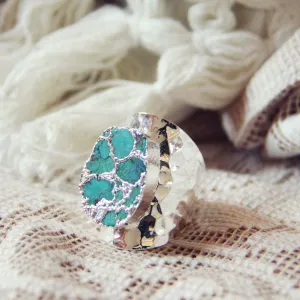 Tangled Turquoise Ring in Silver