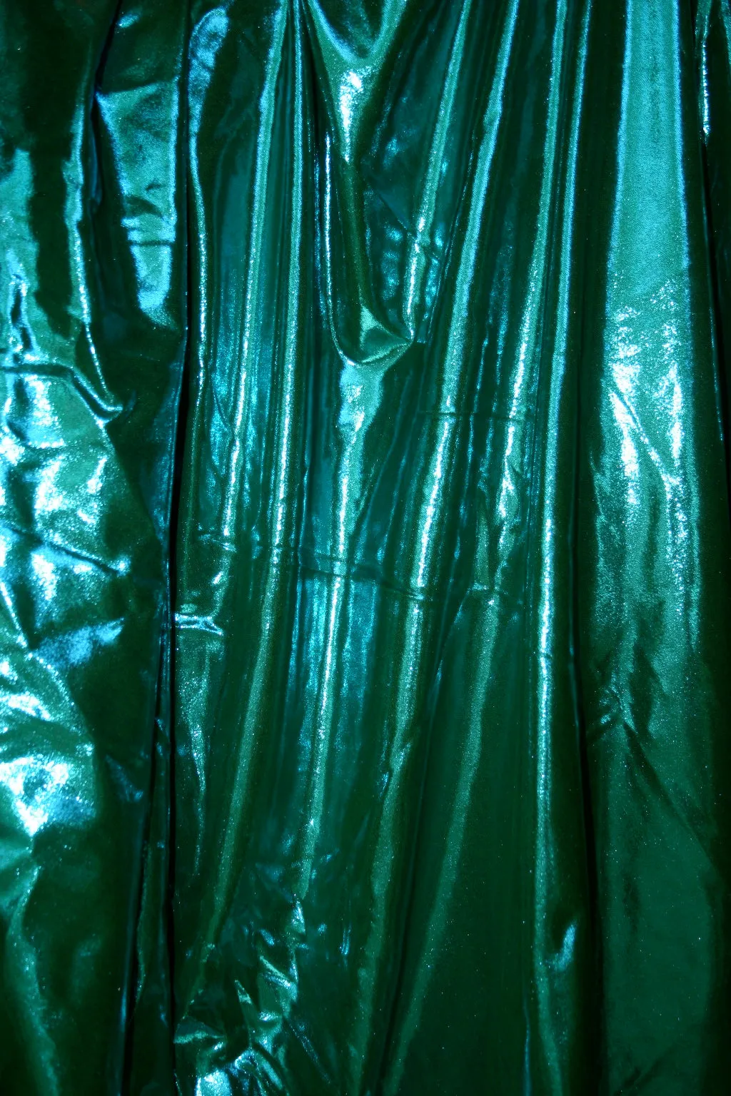 Teal/Green Metallic Spandex Fabric Sample