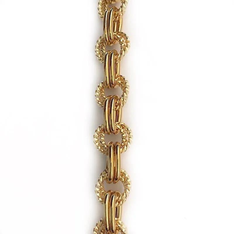 Textured Gold Double Link Chain by the Inch (#603)