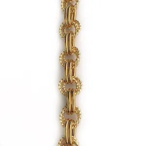 Textured Gold Double Link Chain by the Inch (#603)