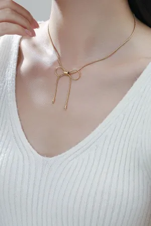 The Arden 18K Gold Plated Bow Necklace