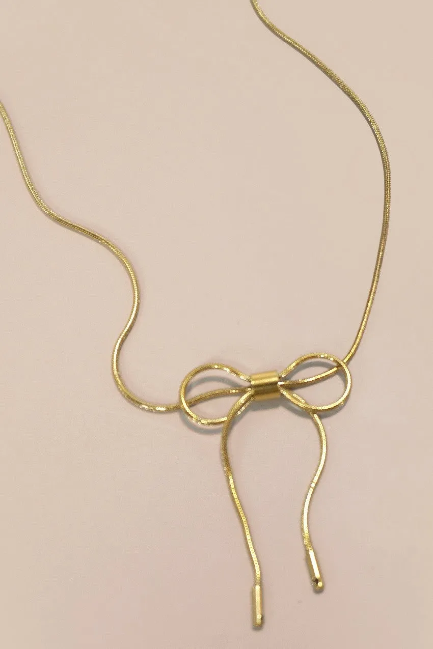 The Arden 18K Gold Plated Bow Necklace