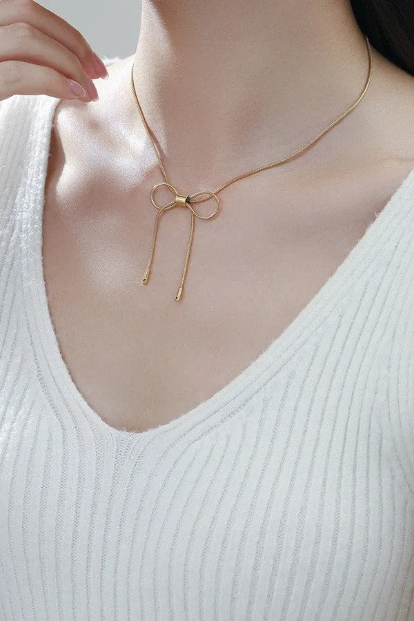 The Arden 18K Gold Plated Bow Necklace