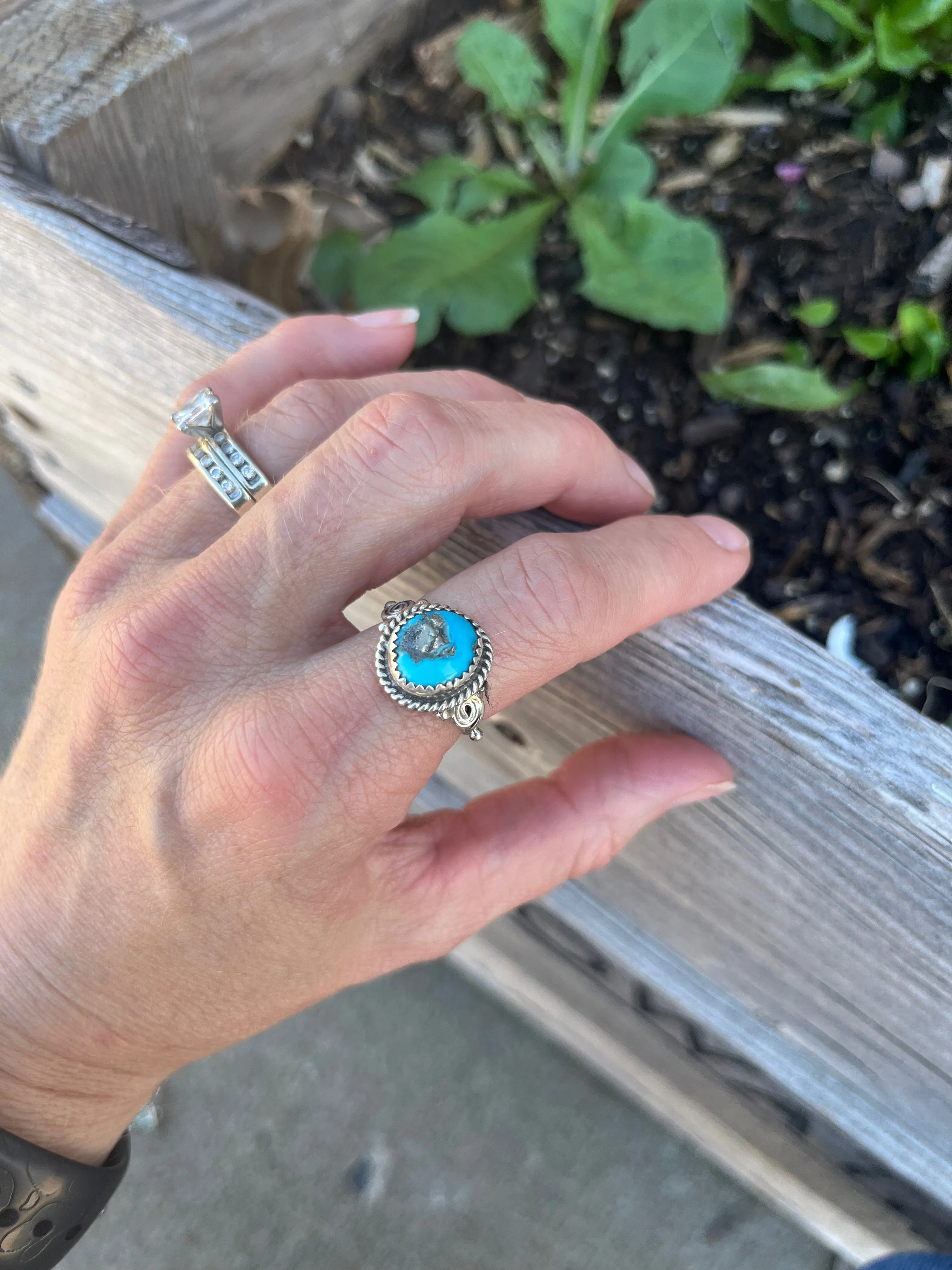 The Navajo Sterling Silver & Kingman Turquoise Ring
