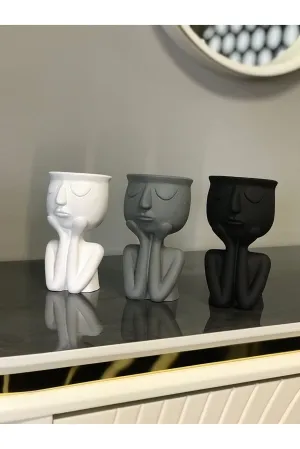 The Thinker Concrete Vase - Set of 3