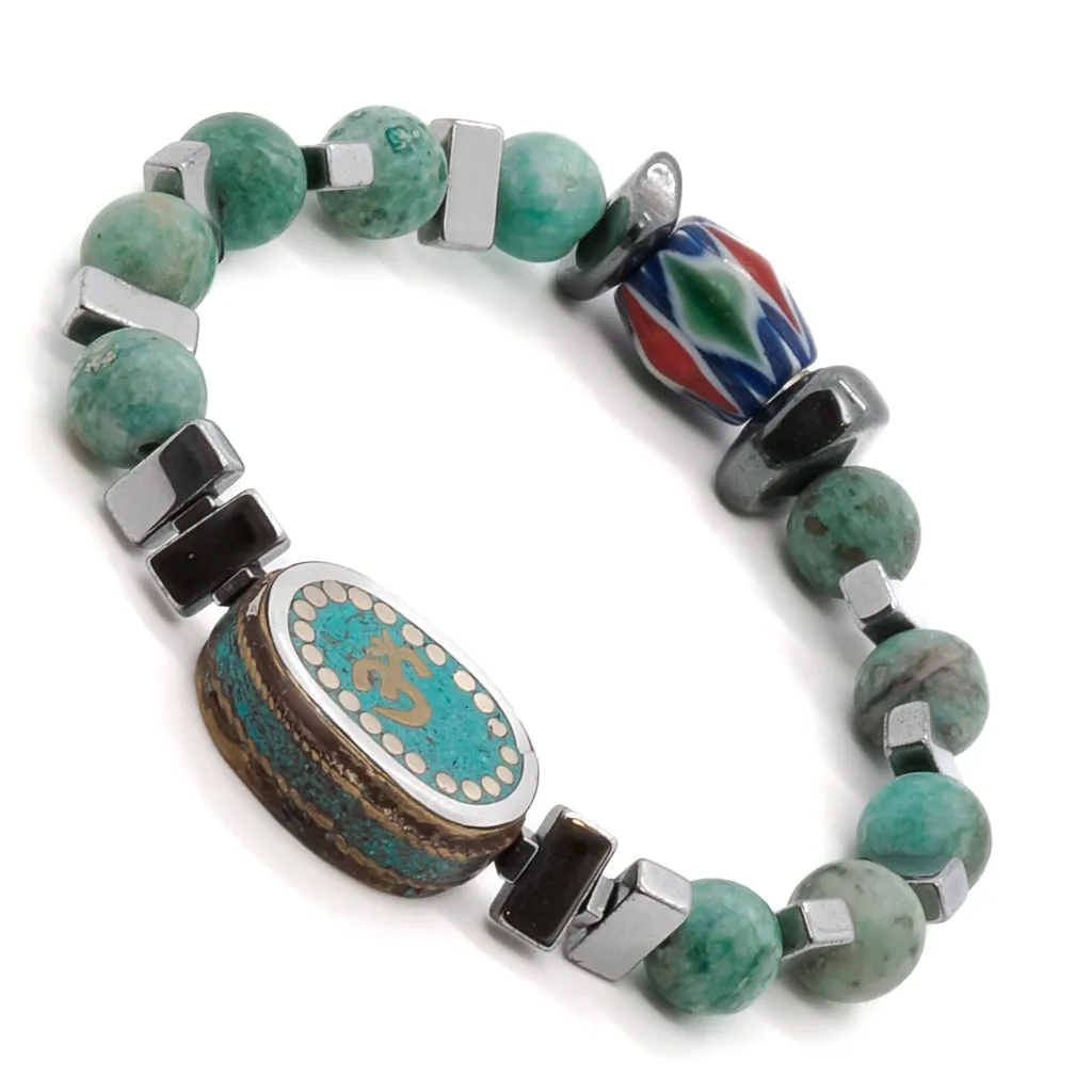 Tibetan Om Symbol Mystic Beaded Bracelet