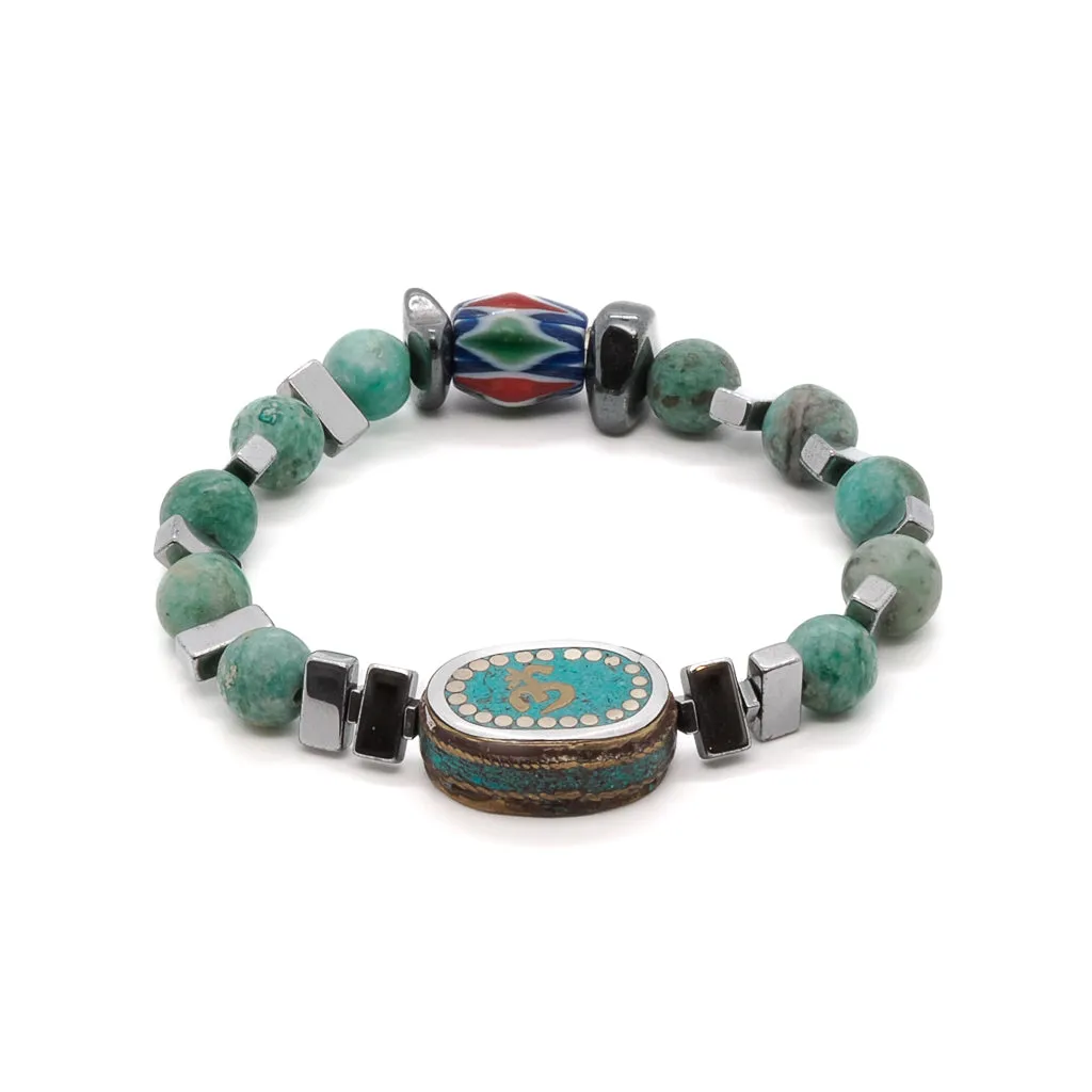 Tibetan Om Symbol Mystic Beaded Bracelet