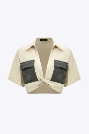 Tilly - Unique Patchwork Design Woman's Short Sleeve Shirt