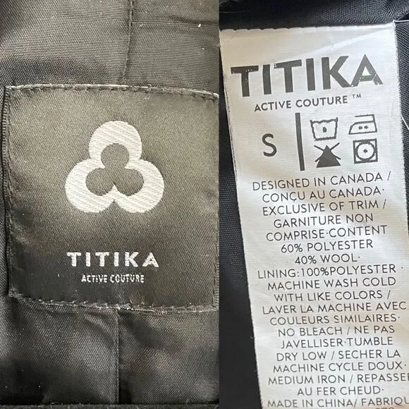 TITIKA Active Couture Wool Button Front Fall Winter Jacket Blazer Gray S