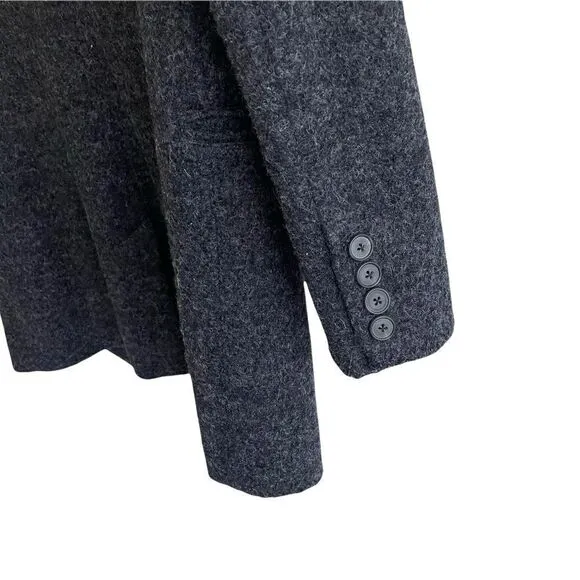 TITIKA Active Couture Wool Button Front Fall Winter Jacket Blazer Gray S