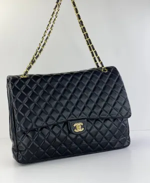 Title: Chanel Classic Quilted Flap Bag in Black with Gold Hardware