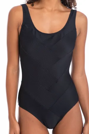Togs Textured Black Patchwork Swimmers