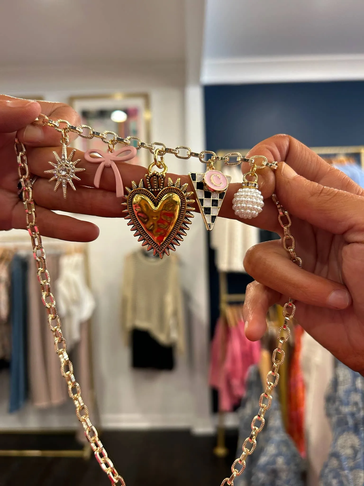 Trendy Everyday Gold Charm Necklace