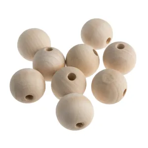 Trimits Wooden Round Beads Toy Pram Jewellery Making Painting Macramé Craft 25mm