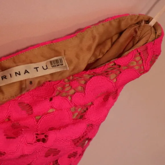Trina Turk Bretta Pink Lace Skirt