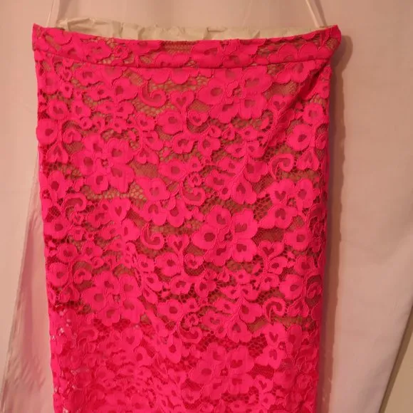Trina Turk Bretta Pink Lace Skirt