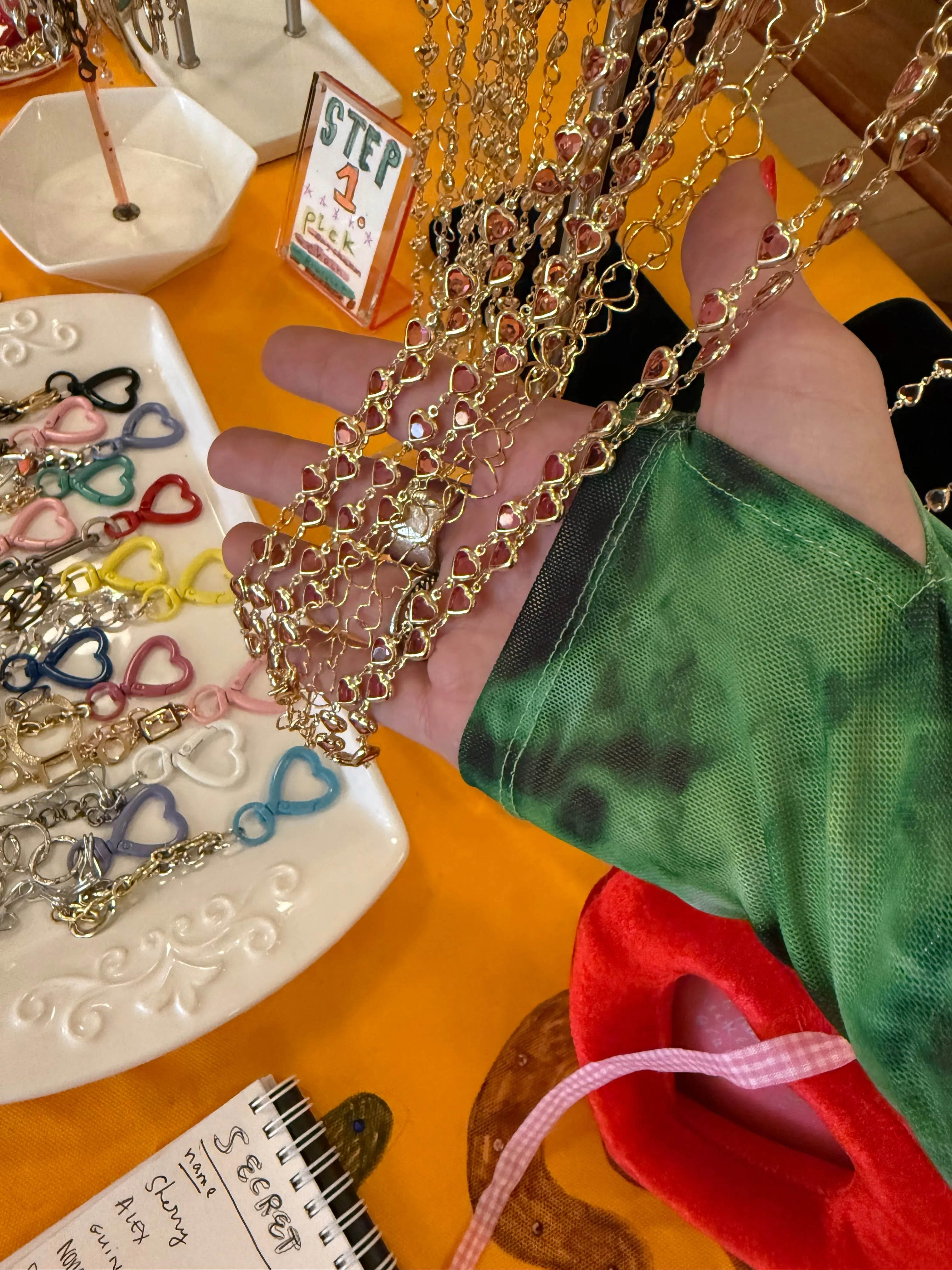 Trinket Bar Hearts Bracelet Chain