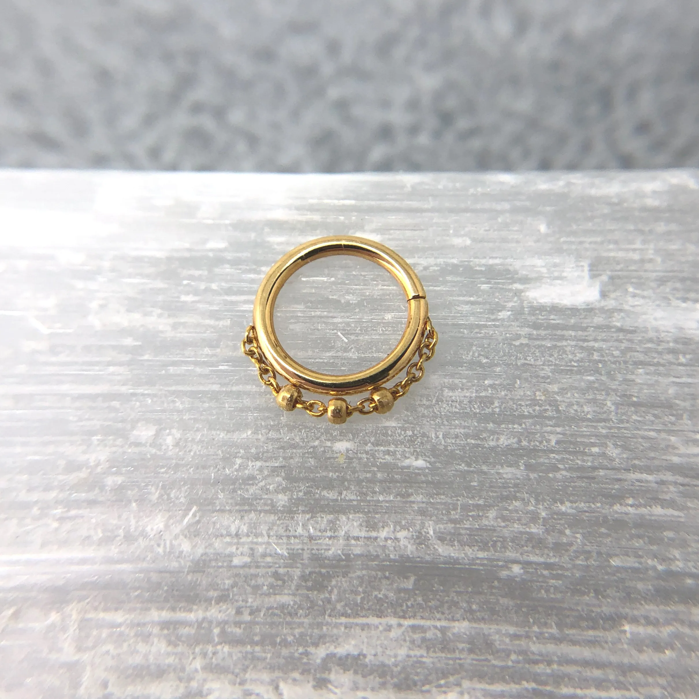 Trio Bead Chain Seamless Ring
