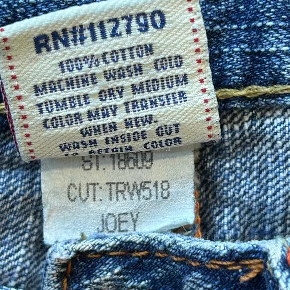 True Religion Joey Denim Jean Skirt Mini 26 Blue Edgy Grunge Streetwear Rocker