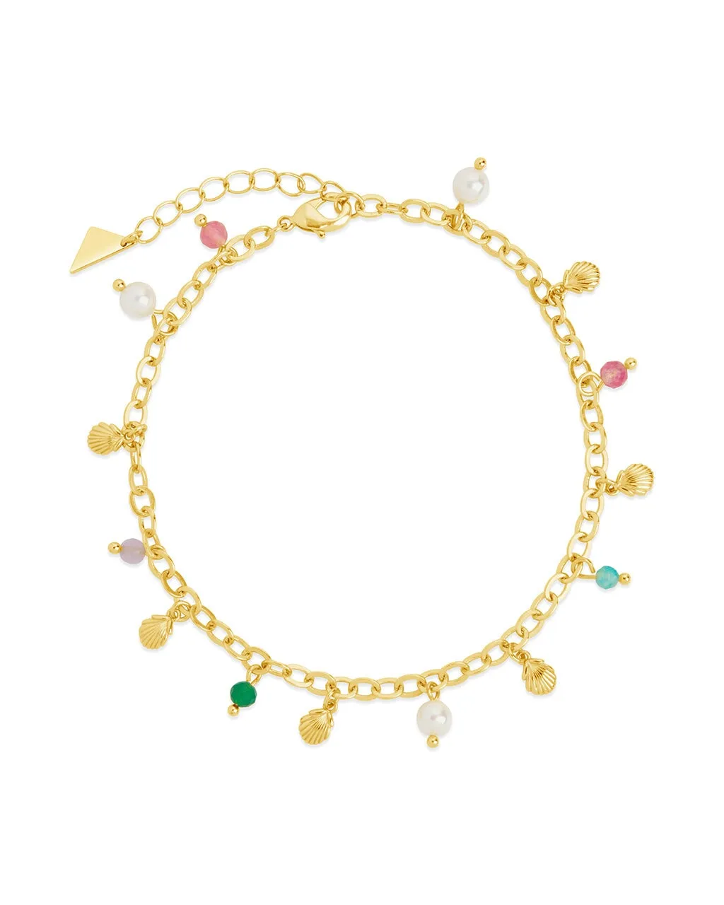 Truvy Pearl Shell Charm Anklet