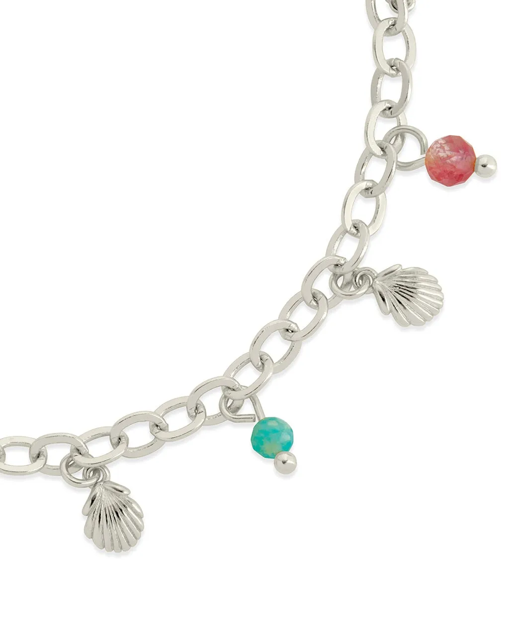 Truvy Pearl Shell Charm Anklet