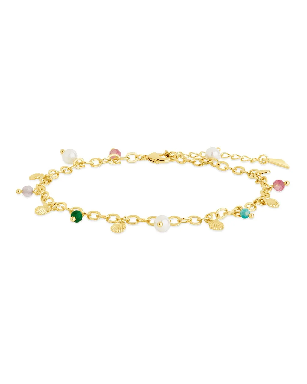 Truvy Pearl Shell Charm Anklet