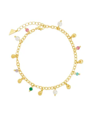 Truvy Pearl Shell Charm Anklet