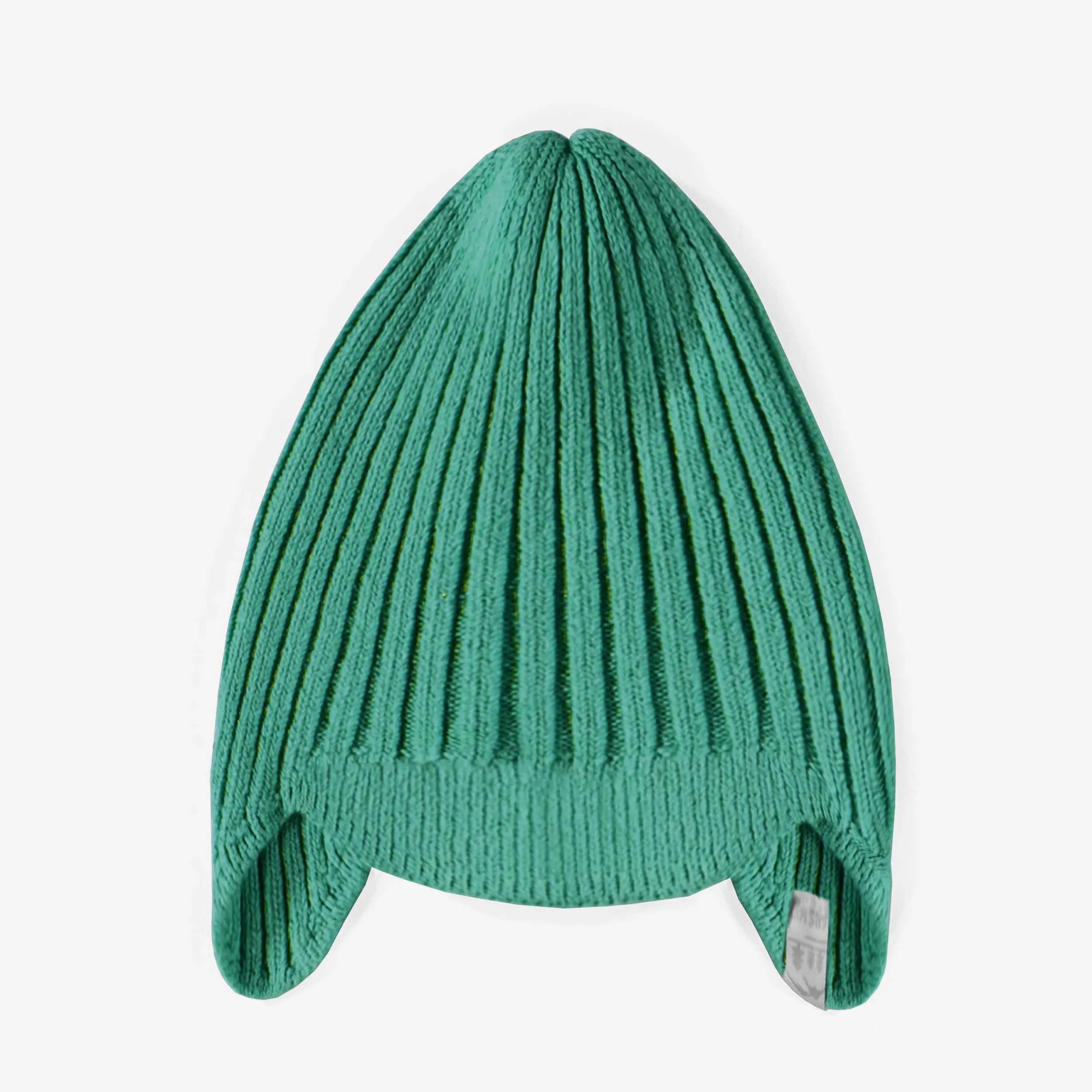 Tuque de maille verte jade effet cachemire, enfant || Jade green knitted toque cashmere-effect, child