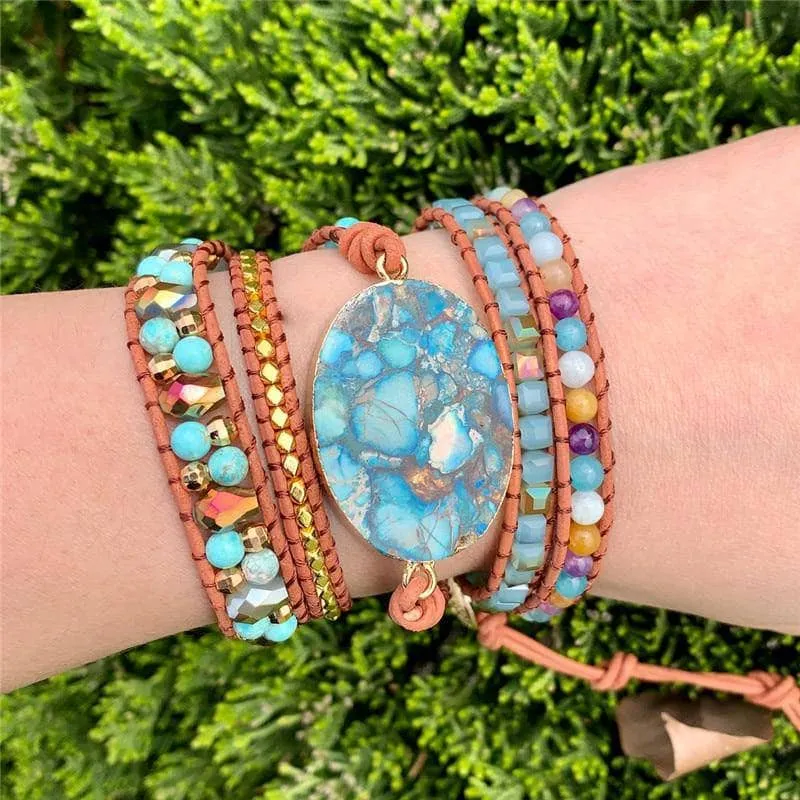 Turquoise & Mixed Natural Stone Bohemian Bracelet