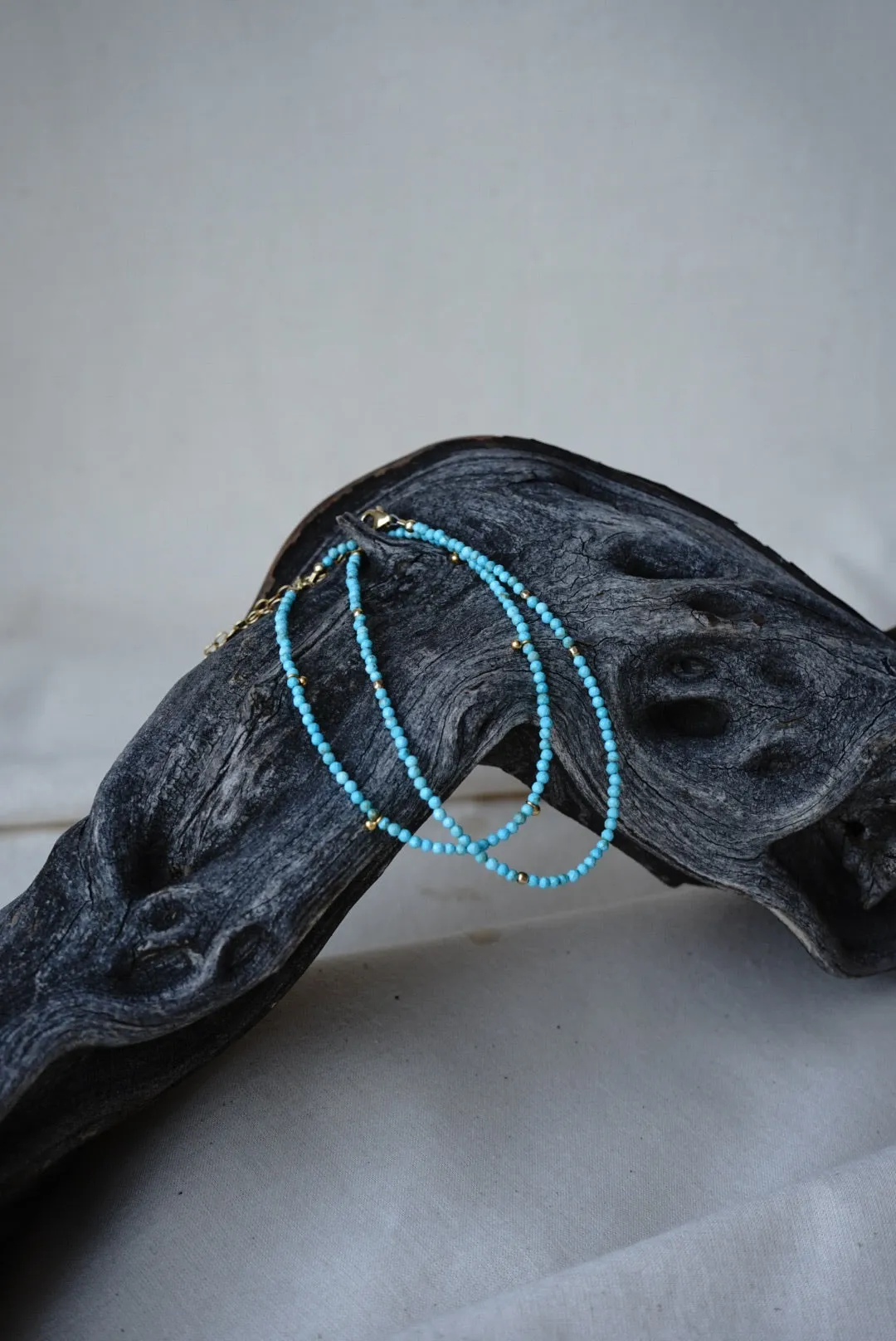 Turquoise and Goldfill Beads Anklet