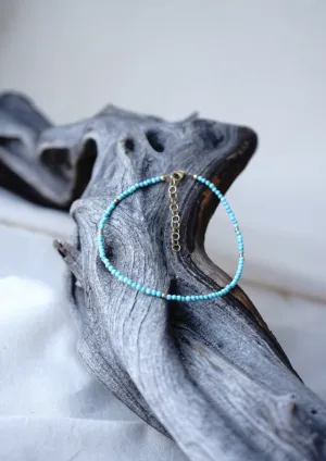 Turquoise and Goldfill Beads Anklet