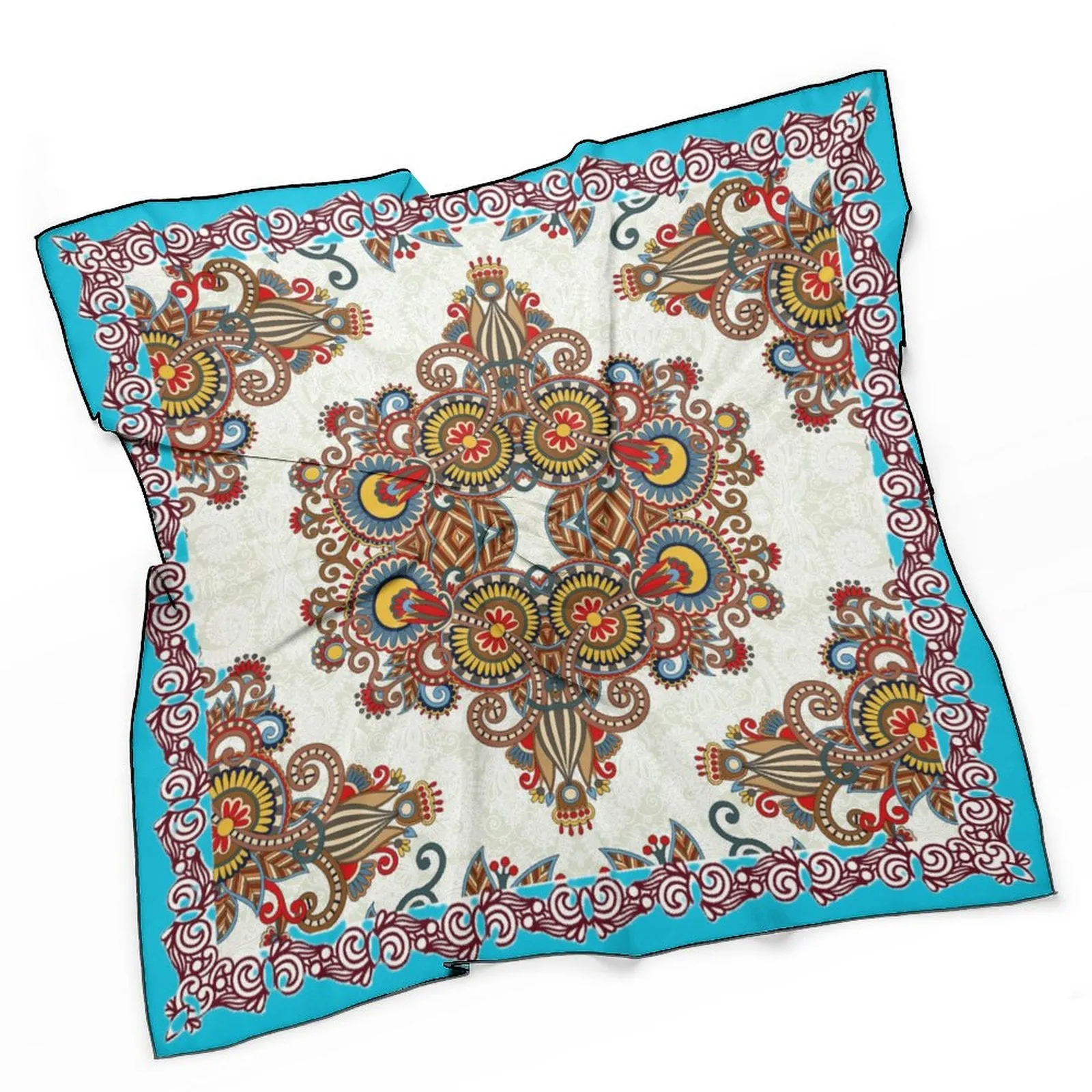 Turquoise Bliss Wild Rag Women's Scarf, a fabulous explosion of multicolored fun pattern!