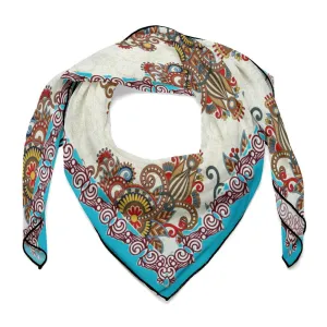 Turquoise Bliss Wild Rag Women's Scarf, a fabulous explosion of multicolored fun pattern!