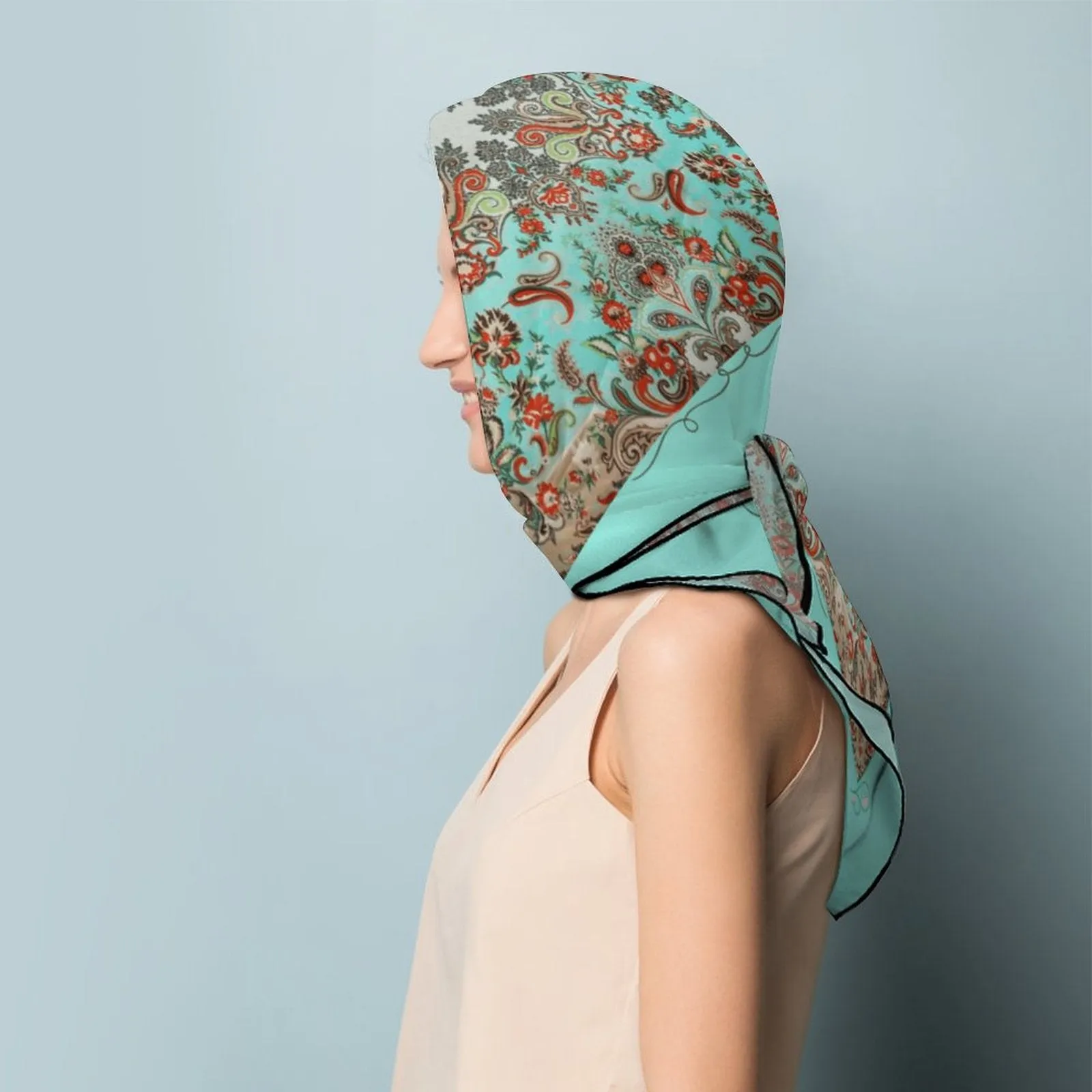 Turquoise in Paisley Scarf, a fabulous explosion of multicolored fun pattern!
